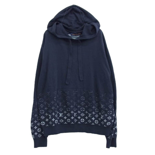 LOUIS VUITTON ルイ・ヴィトン RM242MQ USO HQN43W グラディエントコットンフーディ モノグラム ニットパーカー ブルーグレー系 ネイビー系 L【中古】