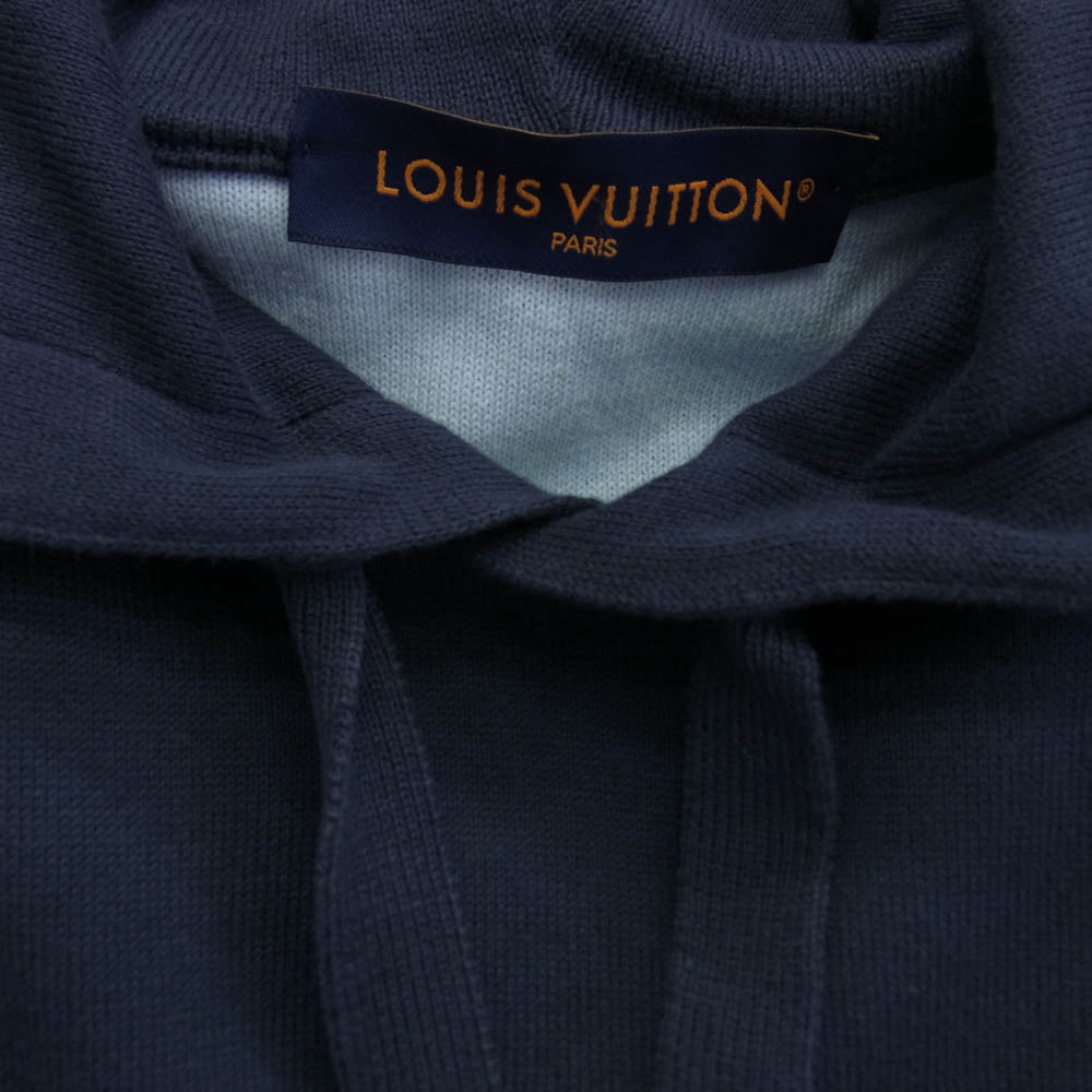 LOUIS VUITTON ルイ・ヴィトン RM242MQ USO HQN43W グラディエントコットンフーディ モノグラム ニットパーカー ブルーグレー系 ネイビー系 L【中古】