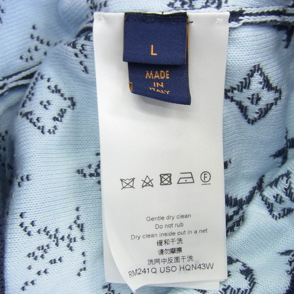 LOUIS VUITTON ルイ・ヴィトン RM242MQ USO HQN43W グラディエントコットンフーディ モノグラム ニットパーカー ブルーグレー系 ネイビー系 L【中古】