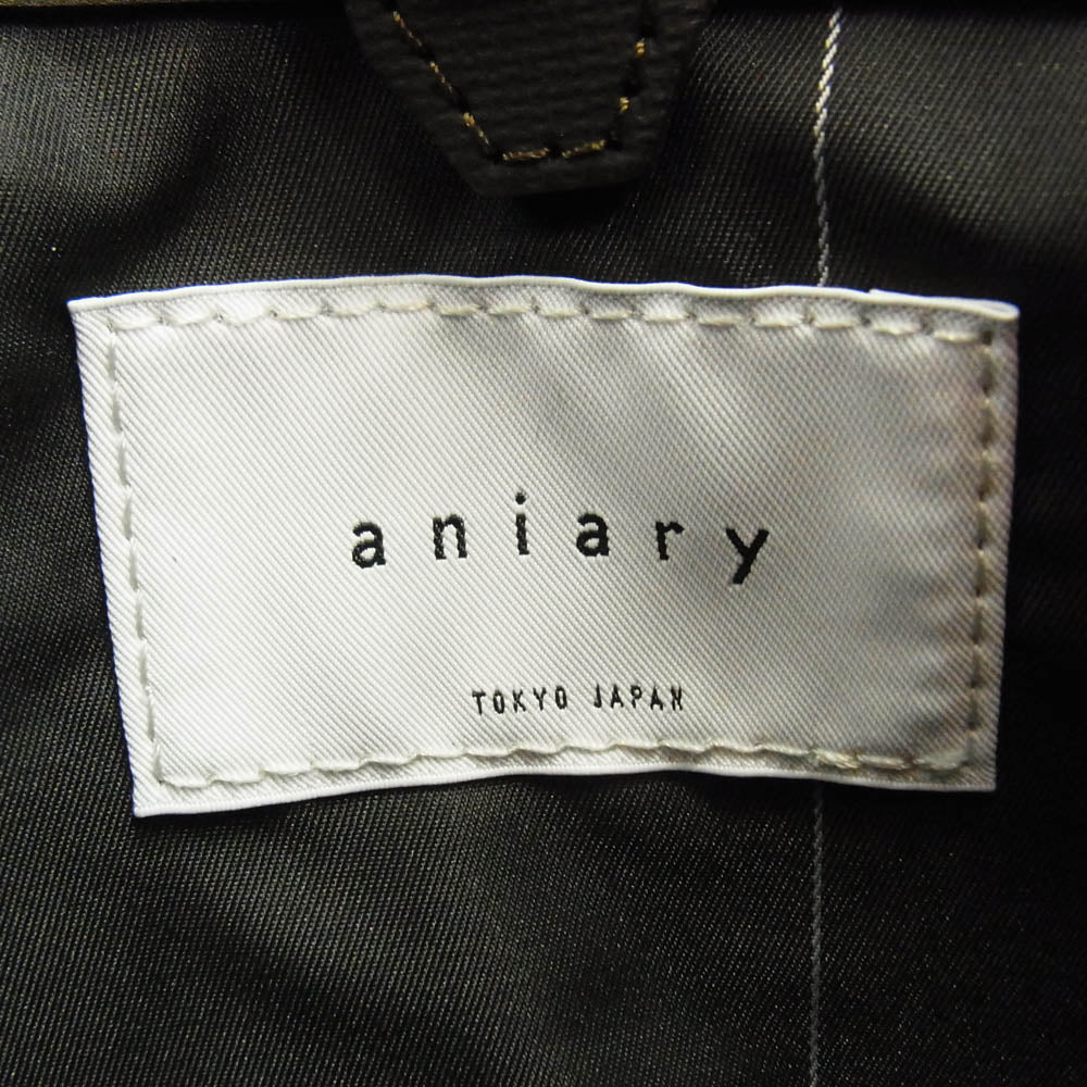 aniary アニアリ 34-01000 ブリーフ レザー バッグ ビジネスバッグ ダークモス系【新古品】【未使用】【中古】