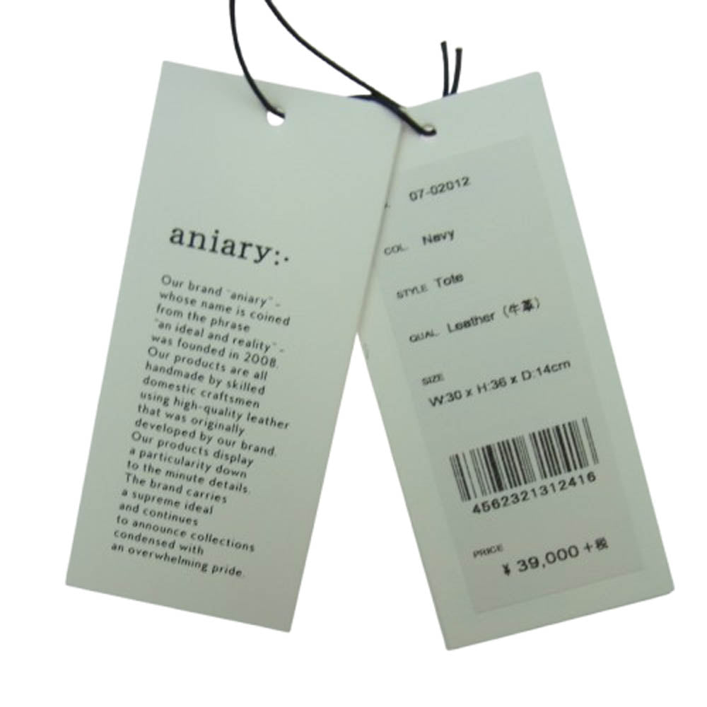 aniary アニアリ 07-02012 シュリンクレザー トート バッグ ネイビー系【新古品】【未使用】【中古】