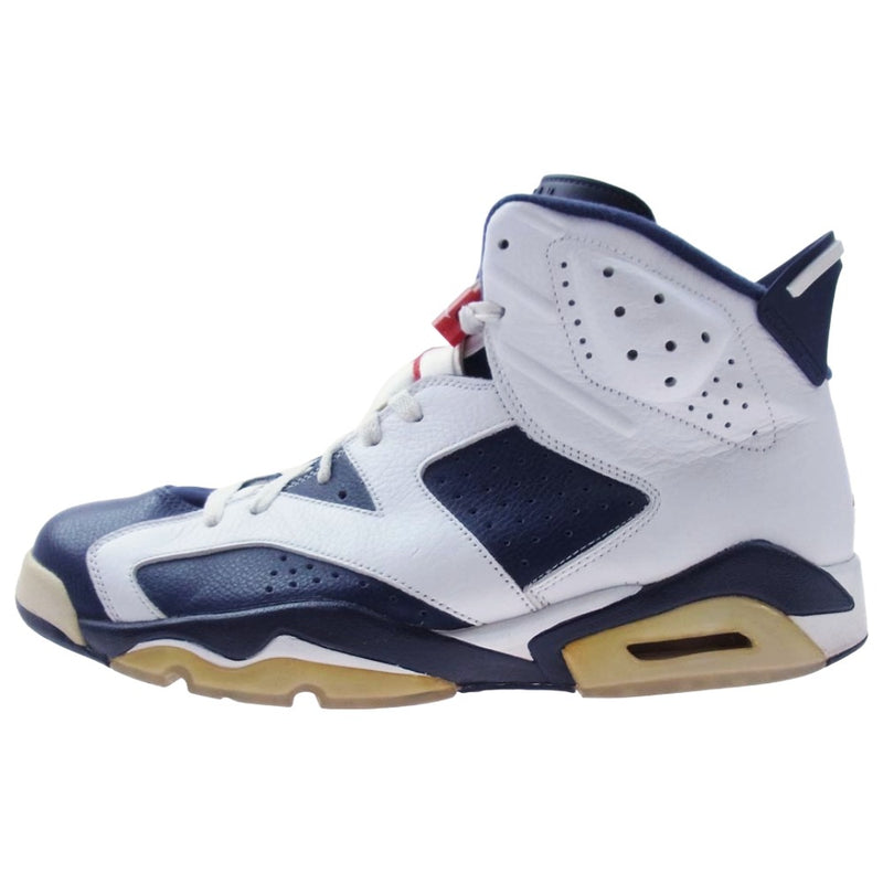 NIKE ナイキ 384664-130 【観賞用】 AIR JORDAN 6 RETRO OLYMPIC エアジョーダン 6 レトロ オリンピック スニーカー オフホワイト系 ネイビー系 31cm【中古】