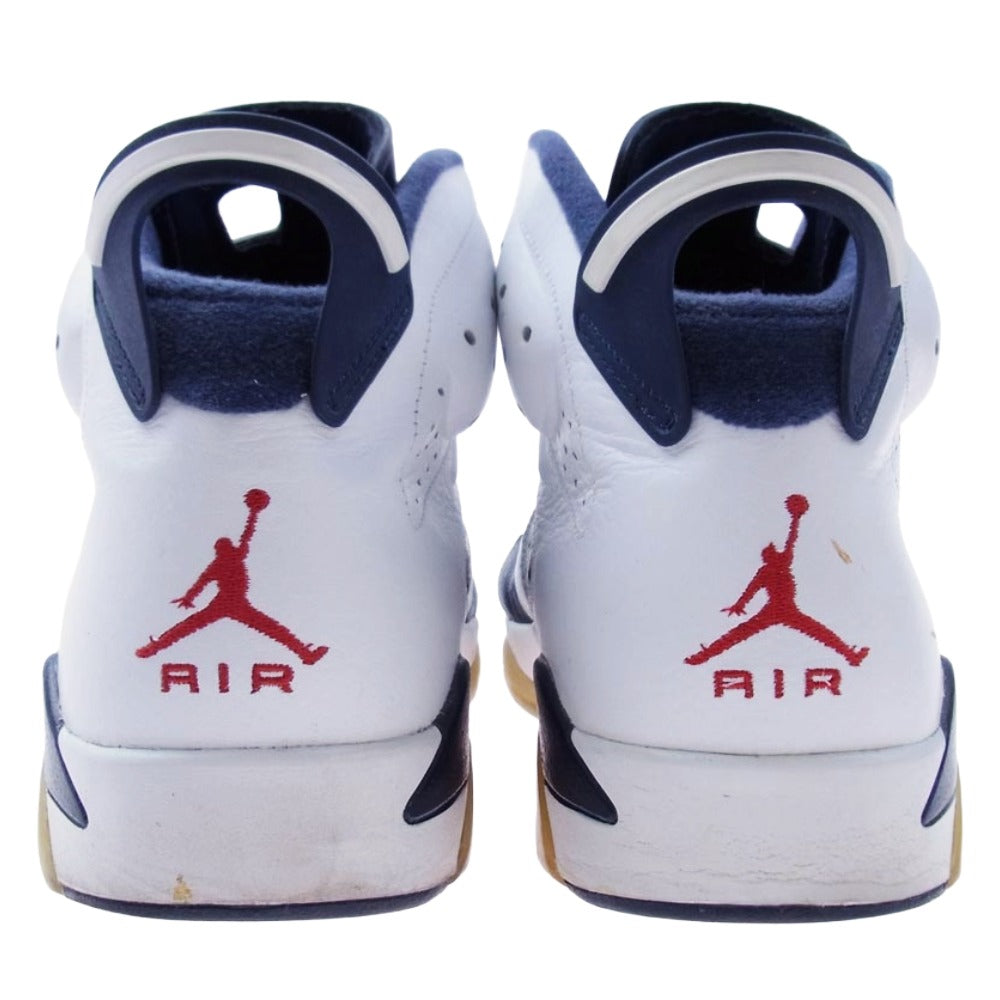 NIKE ナイキ 384664-130 【観賞用】 AIR JORDAN 6 RETRO OLYMPIC エアジョーダン 6 レトロ オリンピック スニーカー オフホワイト系 ネイビー系 31cm【中古】