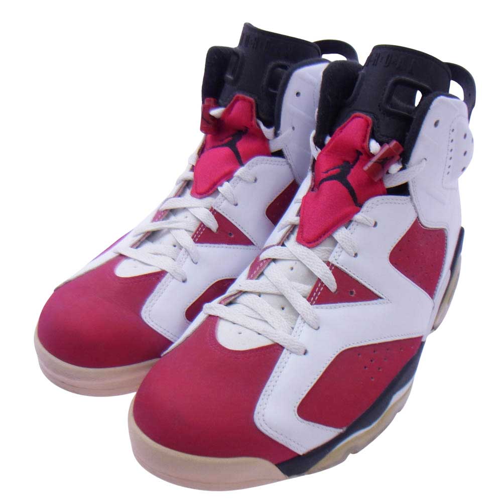 NIKE ナイキ 384664-160 【観賞用】 AIR JORDAN 6 RETRO CARMINE エアジョーダン レトロ カーマイン スニーカー ホワイト系 レッド系 31cm【中古】