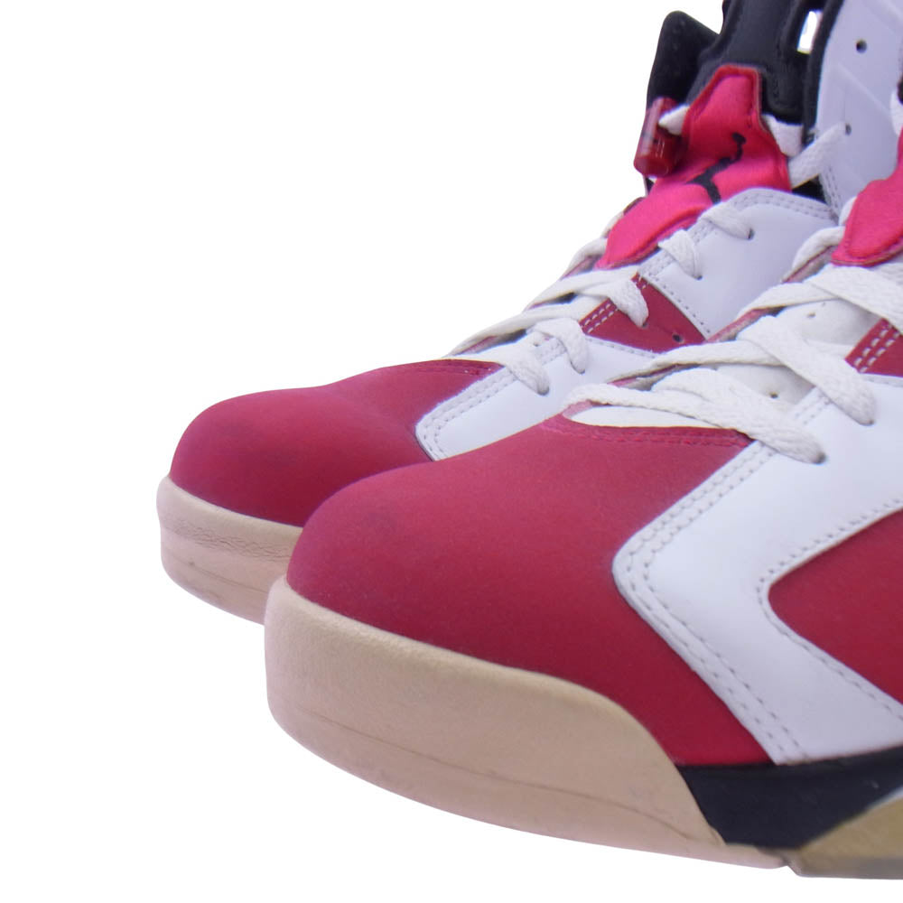 NIKE ナイキ 384664-160 【観賞用】 AIR JORDAN 6 RETRO CARMINE エアジョーダン レトロ カーマイン スニーカー ホワイト系 レッド系 31cm【中古】
