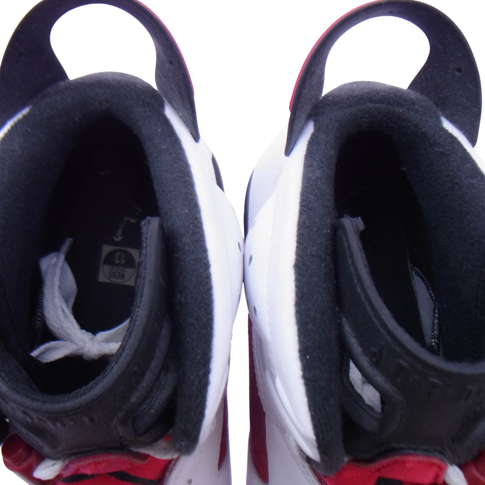 NIKE ナイキ 384664-160 【観賞用】 AIR JORDAN 6 RETRO CARMINE エアジョーダン レトロ カーマイン スニーカー ホワイト系 レッド系 31cm【中古】
