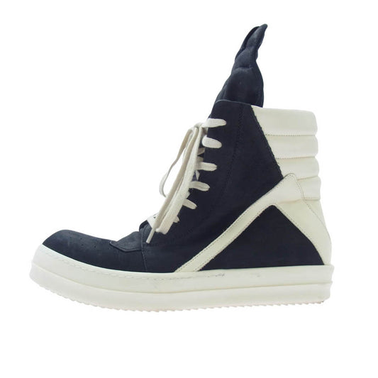 Rick Owens リックオウエンス GEOBASKET ジオバスケット ハイカット スニーカー ブラック系 ホワイト系 41【中古】