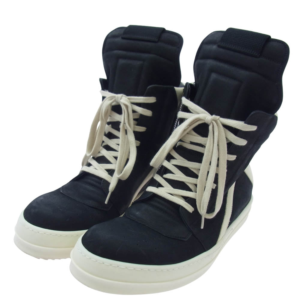 Rick Owens リックオウエンス GEOBASKET ジオバスケット ハイカット スニーカー ブラック系 ホワイト系 41【中古】