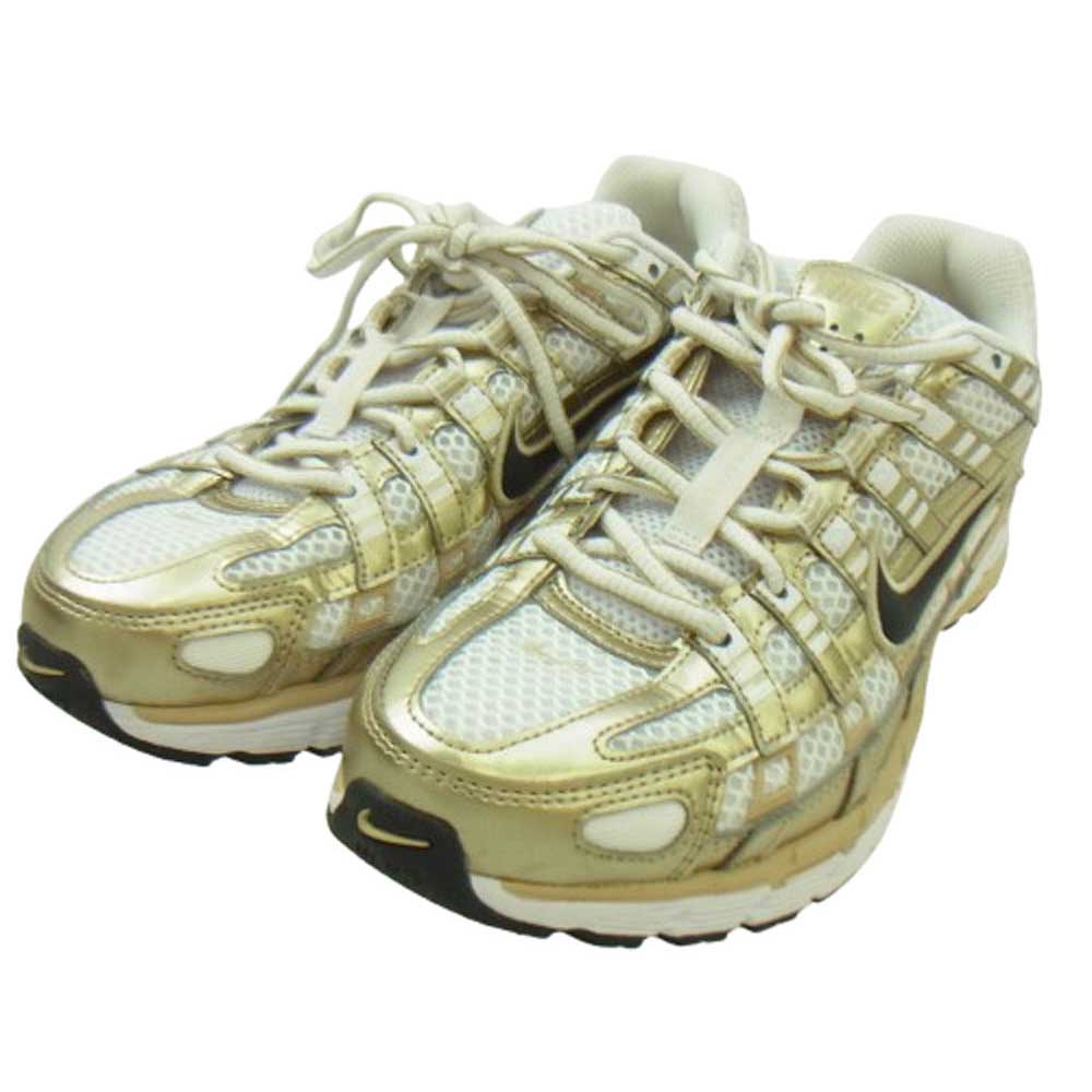 NIKE ナイキ IF1787-100 Women's P-6000 Gold ウィメンズ ゴールド ローカット スニーカー ゴールド系 ホワイト系 25.5cm【中古】