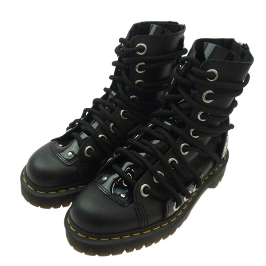 Dr.Martens ドクターマーチン daria ダリア 8ホール レザー ブーツ ブラック系 UK6【中古】