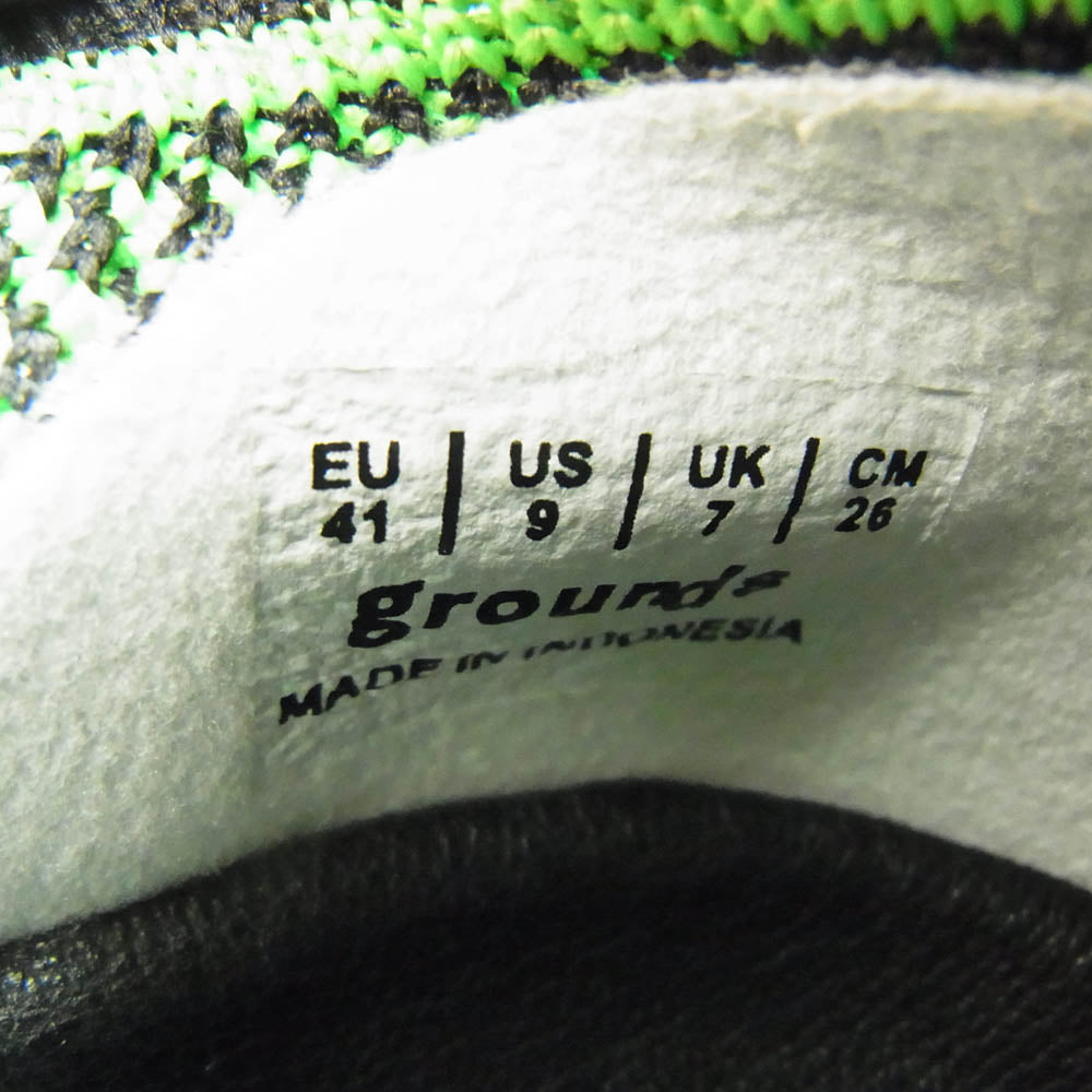 グラウンズ MOOPIE EL BLACK NEON GREEN ムーピー スニーカー ブラック系 グリーン系 26cm【中古】