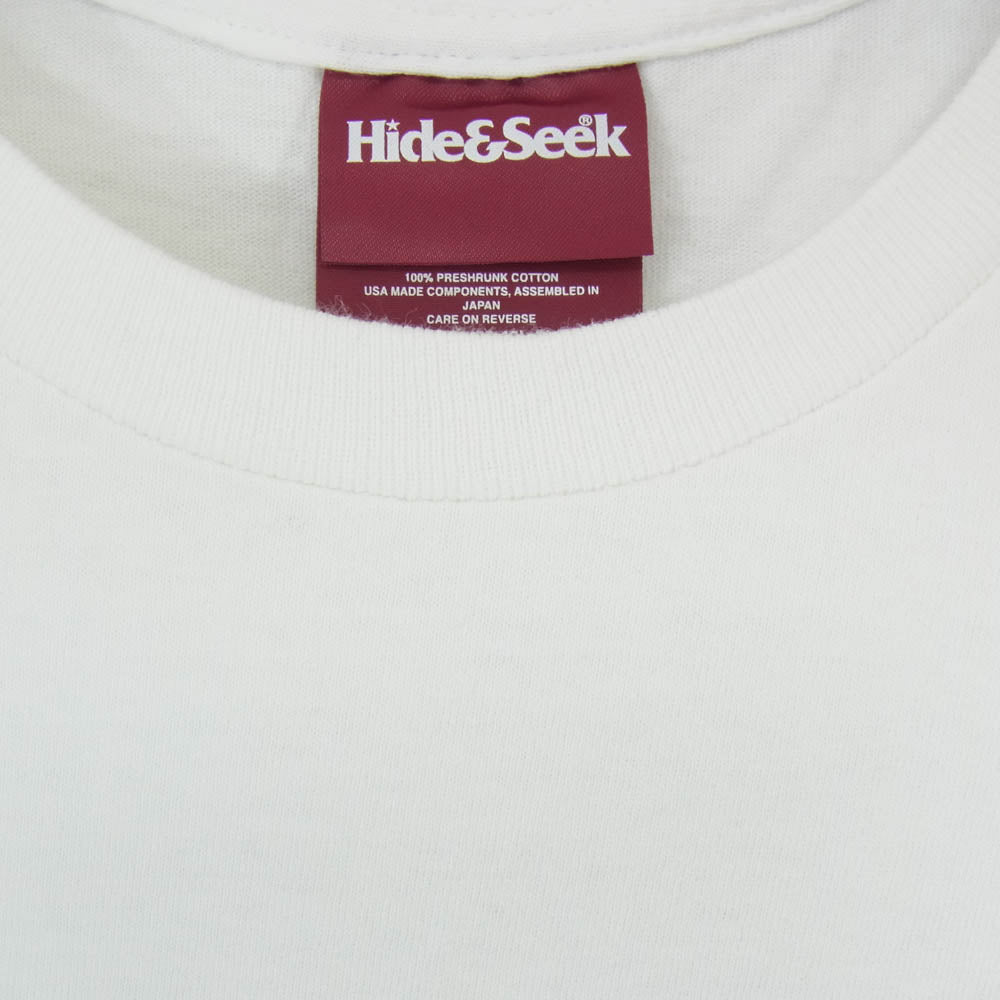 HideandSeek ハイドアンドシーク バックロゴ 半袖 Tシャツ ホワイト系 M【中古】