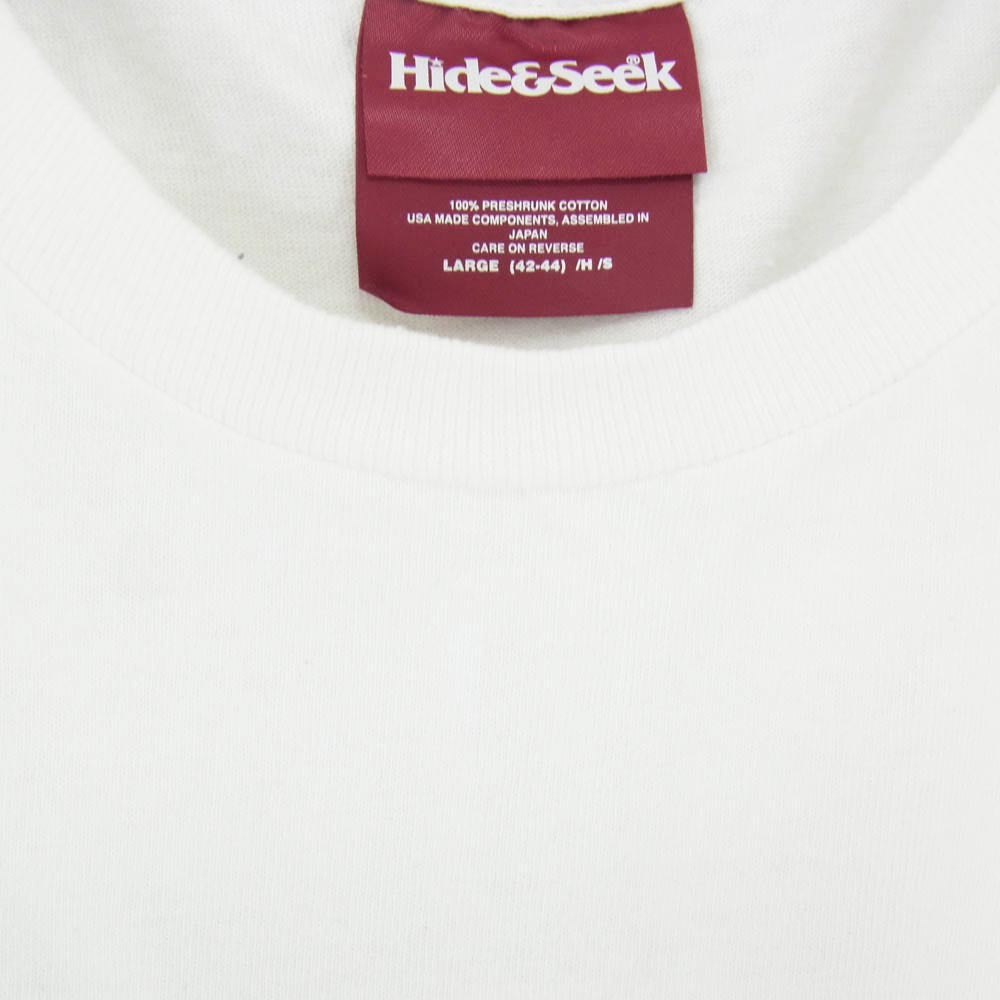 HideandSeek ハイドアンドシーク バックロゴ 半袖 Tシャツ ホワイト系 L【中古】