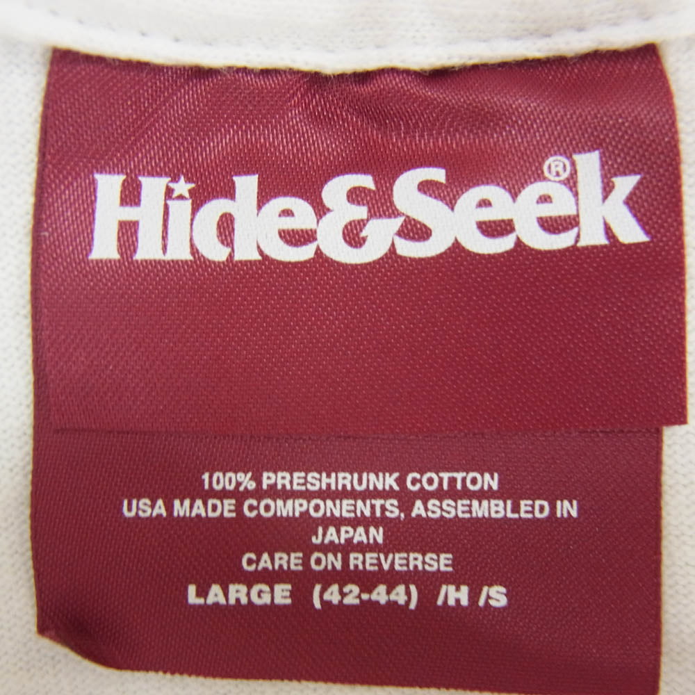 HideandSeek ハイドアンドシーク バックロゴ 半袖 Tシャツ ホワイト系 L【中古】