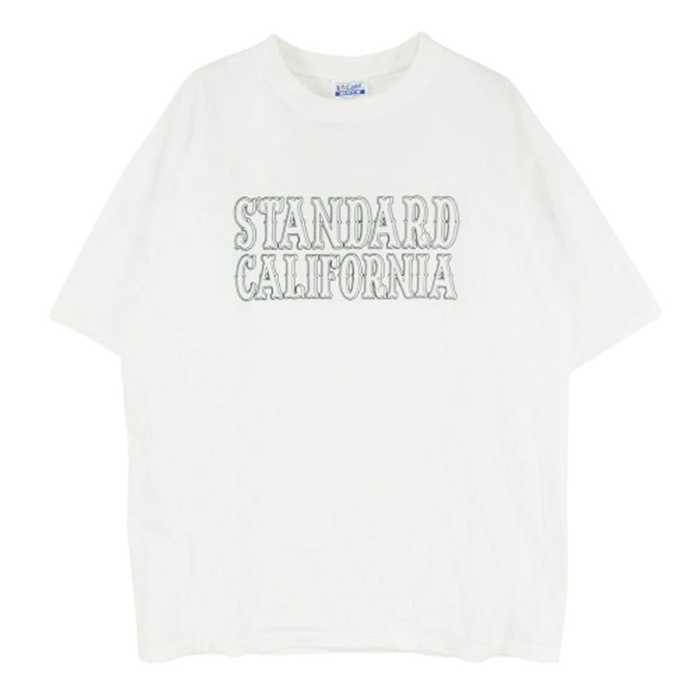 STANDARD CALIFORNIA スタンダードカリフォルニア ロゴプリント 半袖 Tシャツ ホワイト系 L【美品】【中古】