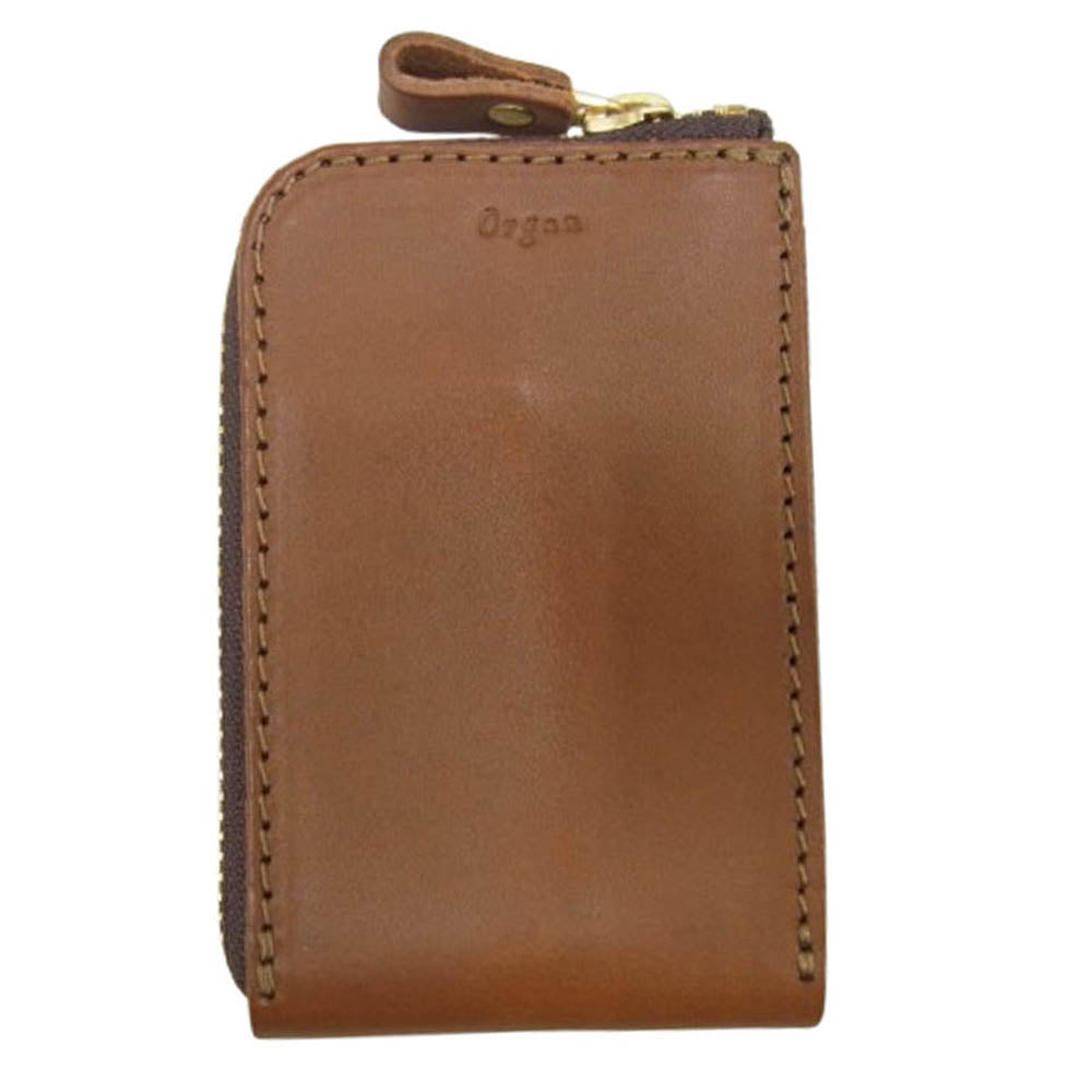 ORGAN オルガン L字ファスナー マルチ カードポケット付きキーケース ブラウン系【中古】