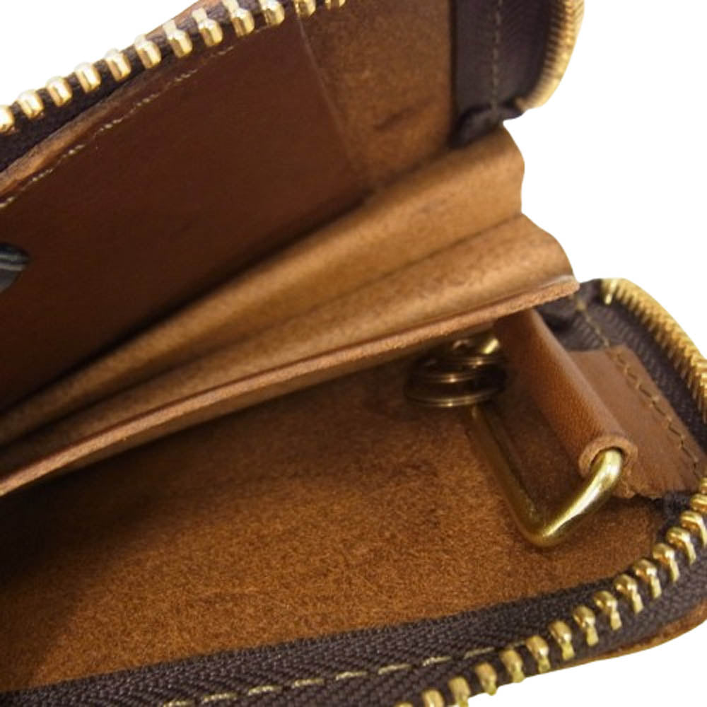 ORGAN オルガン L字ファスナー マルチ カードポケット付きキーケース ブラウン系【中古】