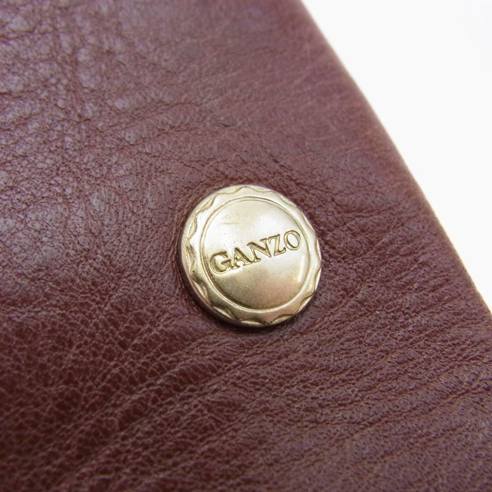 GANZO ガンゾ ファスナー レザー コインケース 小銭入れ ブラウン系【中古】