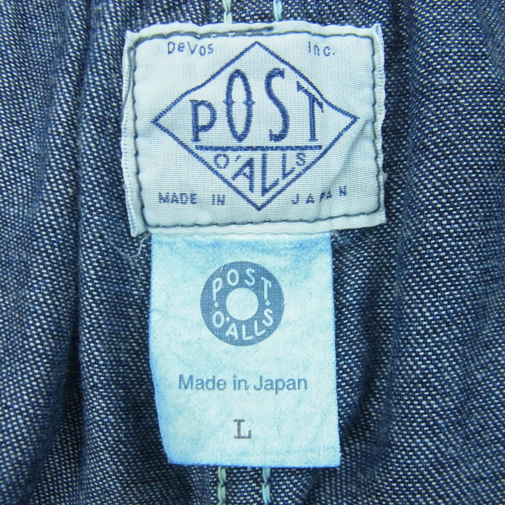 POST OVERALLS ポストオーバーオールズ 3308-VTI E-Z WALKABOUT Pants vintage twill indigo ウォークアバウト イージー デニム パンツ インディゴブルー系 L【中古】