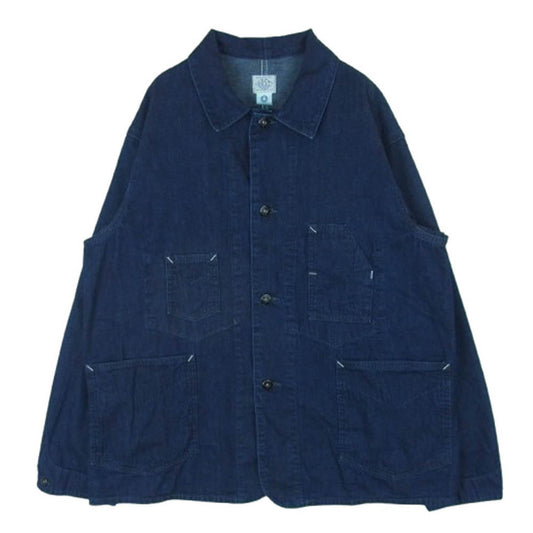 POST OVERALLS ポストオーバーオールズ 1111-8DI De Luxe Railroader 8oz. Denim indigo deep wash デラックスレイルローダー カバーオール デニム ジャケット インディゴブルー系 M【中古】
