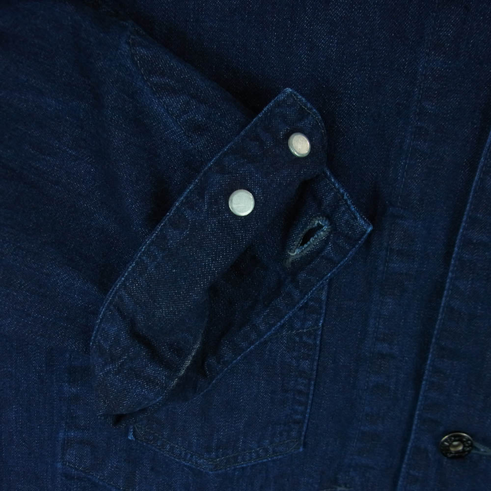POST OVERALLS ポストオーバーオールズ 1111-8DI De Luxe Railroader 8oz. Denim indigo deep wash デラックスレイルローダー カバーオール デニム ジャケット インディゴブルー系 M【中古】
