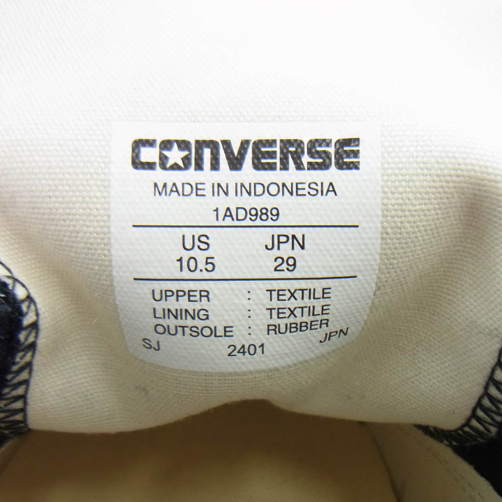 CONVERSE コンバース 1AD989 ADDICT CHUCK Taylor CANVAS アディクト ローカット スニーカー ブラック系 オフホワイト系 29cm【美品】【中古】