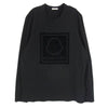 MONCLER モンクレール G20918D00002 MAGLIA T-SHIRT ベロア プリント 長袖 カットソー ブラック系 XL【美品】【中古】