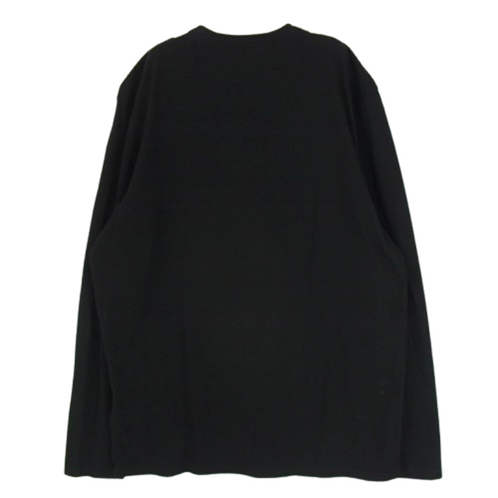 MONCLER モンクレール G20918D00002 MAGLIA T-SHIRT ベロア プリント 長袖 カットソー ブラック系 XL【美品】【中古】