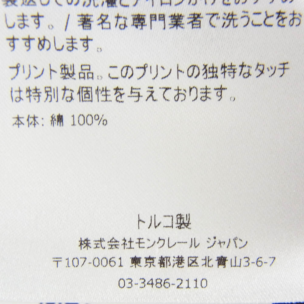 MONCLER モンクレール G20918D00002 MAGLIA T-SHIRT ベロア プリント 長袖 カットソー ブラック系 XL【美品】【中古】