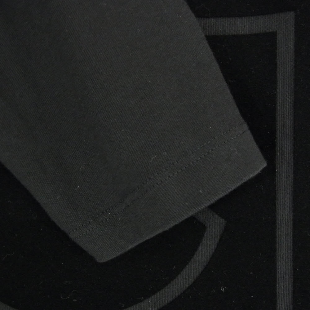 MONCLER モンクレール G20918D00002 MAGLIA T-SHIRT ベロア プリント 長袖 カットソー ブラック系 XL【美品】【中古】