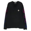 MONCLER モンクレール G20918D00011 MAGLIA GIROCOLLO アームグラデーション ロゴ 長袖 カットソー ブラック系 L【中古】