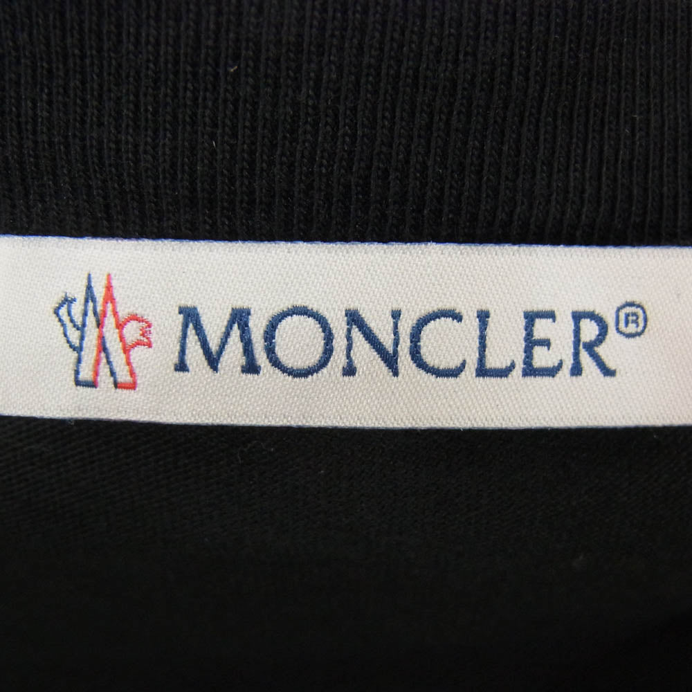 MONCLER モンクレール G20918D00011 MAGLIA GIROCOLLO アームグラデーション ロゴ 長袖 カットソー ブラック系 L【中古】