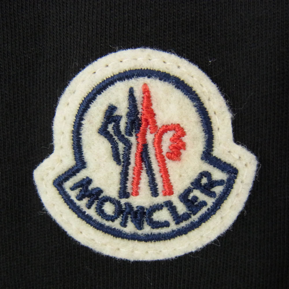 MONCLER モンクレール G20918D00011 MAGLIA GIROCOLLO アームグラデーション ロゴ 長袖 カットソー ブラック系 L【中古】