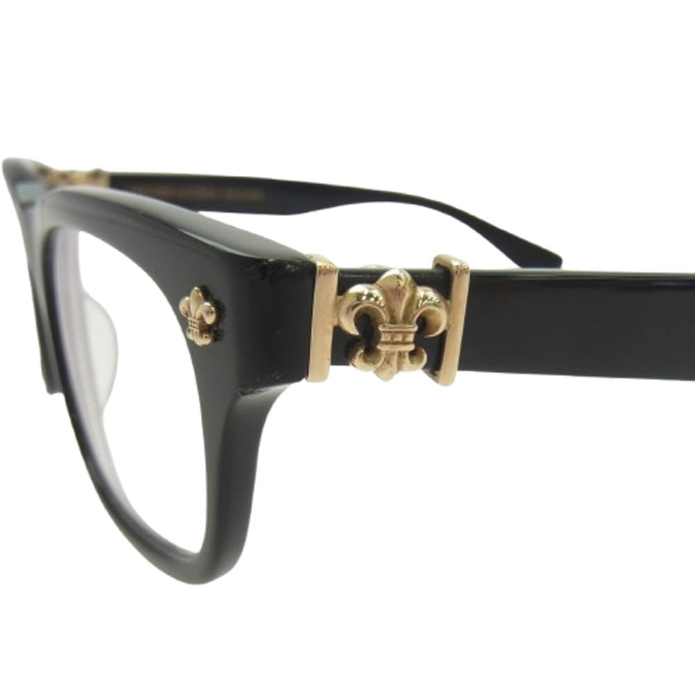 CHROME HEARTS クロムハーツ（原本無） gittin any BSフレア サングラス メガネ 眼鏡 アイウェア 度入り ブラック系 52□19-145【中古】