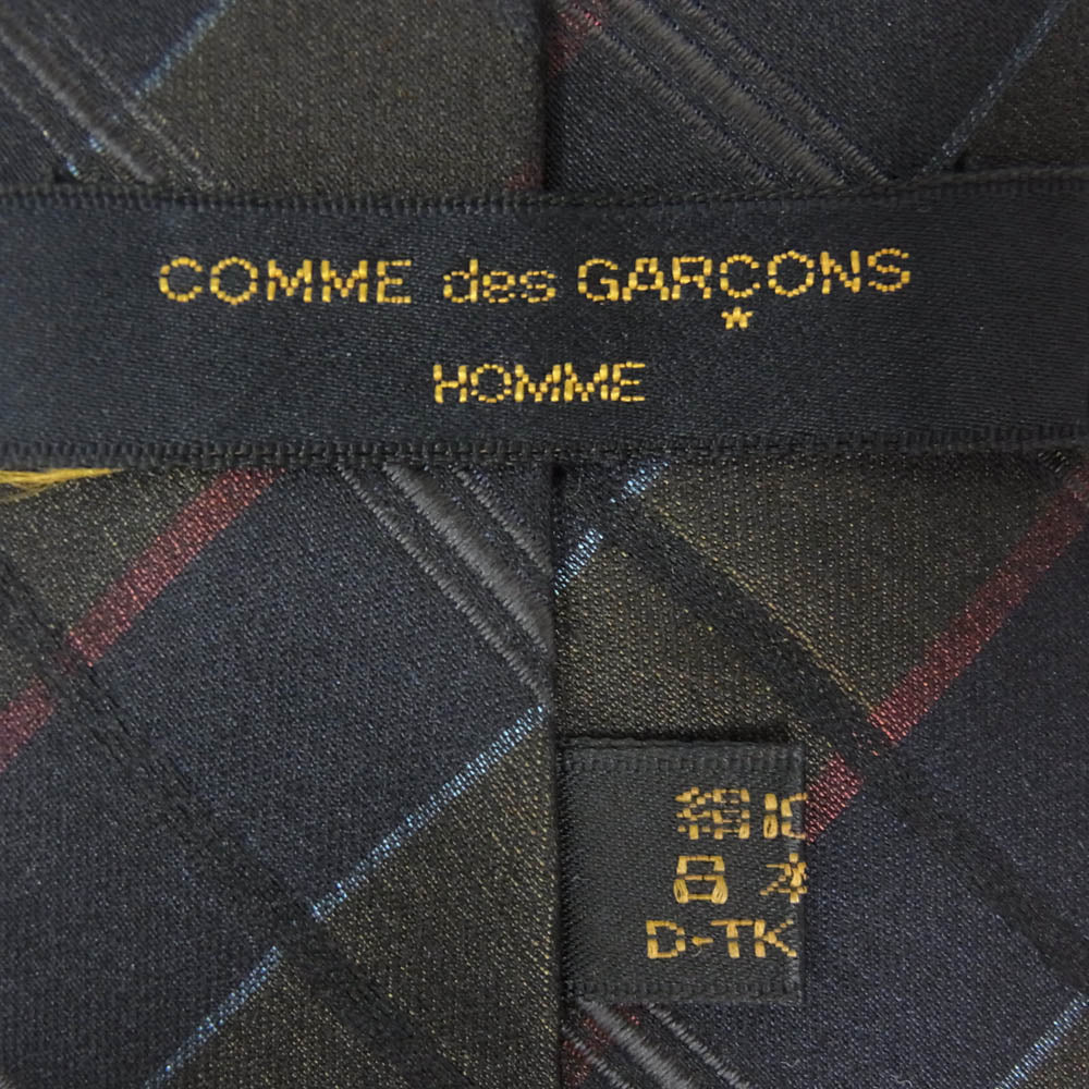 COMME des GARCONS HOMME コムデギャルソンオム 金文字タグ チェック柄 シルク100％ ネクタイ マルチカラー系【中古】