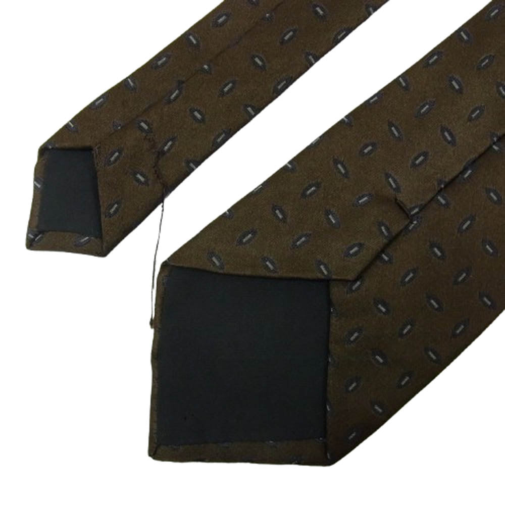 COMME des GARCONS HOMME コムデギャルソンオム 金文字タグ レジメンタル シルク100％ ネクタイ ダークブラウン系【中古】