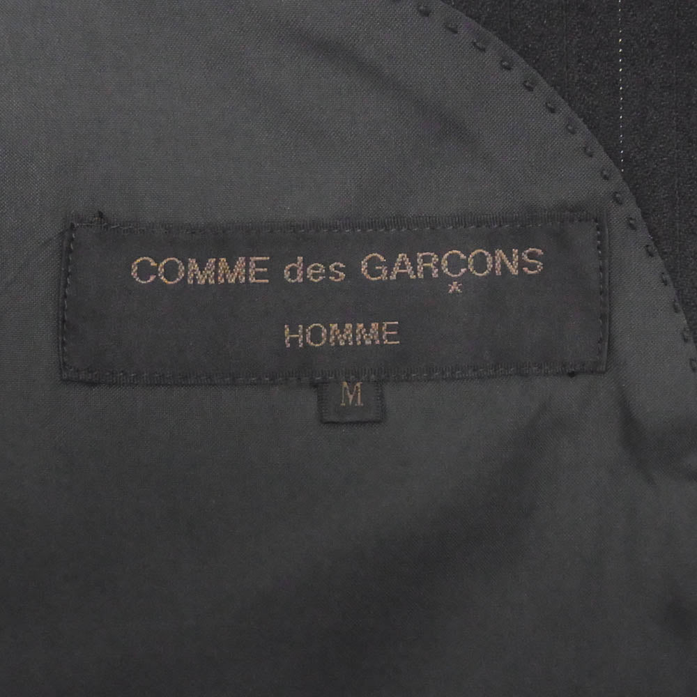 COMME des GARCONS HOMME コムデギャルソンオム HS-08014M ヴィンテージオム シングルブレスト 2B ストライプ テーラードジャケット ジップフライ スラックスパンツ セットアップ スーツ ブラック系 M【中古】