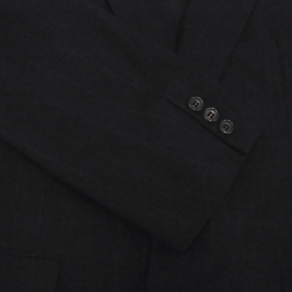 COMME des GARCONS HOMME コムデギャルソンオム HS-08014M ヴィンテージオム シングルブレスト 2B ストライプ テーラードジャケット ジップフライ スラックスパンツ セットアップ スーツ ブラック系 M【中古】