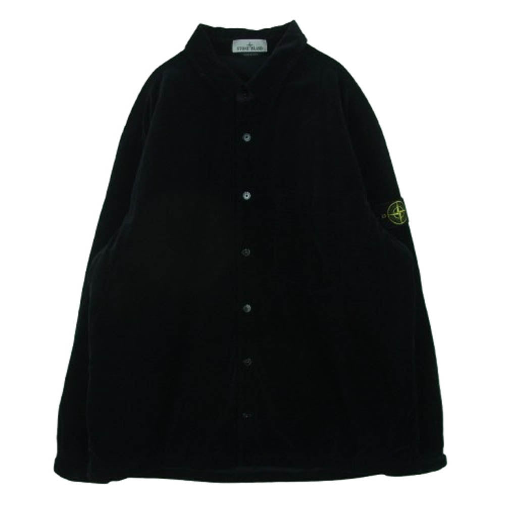 STONE ISLAND ストーンアイランド 791511709 Cotton Velvet Overshirt Jacket ワッペン付 コットン ベルベット オーバーシャツ ジャケット ブラック系 3XL【中古】