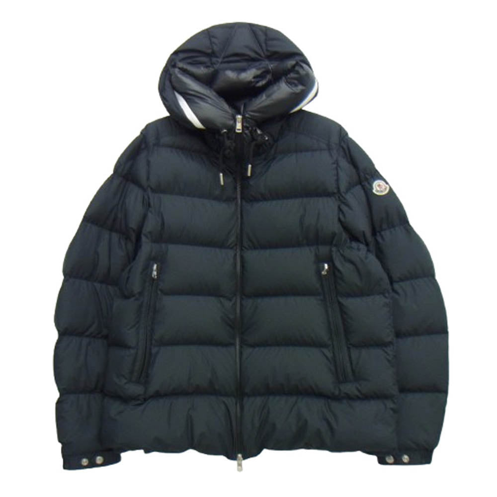 MONCLER モンクレール 22AW H20911A00105 54A81 モンクレールジャパンタグ CARDERE GIUBBOTTO ロゴプリントフーディー カルデラ ダウンジャケット ブラック系 ダークネイビー系 5【中古】