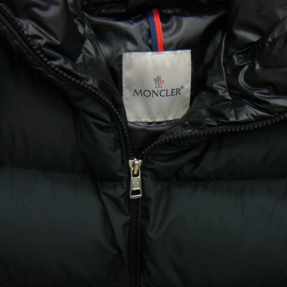 MONCLER モンクレール 22AW H20911A00105 54A81 モンクレールジャパンタグ CARDERE GIUBBOTTO ロゴプリントフーディー カルデラ ダウンジャケット ブラック系 ダークネイビー系 5【中古】