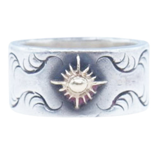 ARIZONA FREEDOM アリゾナフリーダム R-10b K18太陽神 唐草 シルバーリング シルバー系 22号【中古】