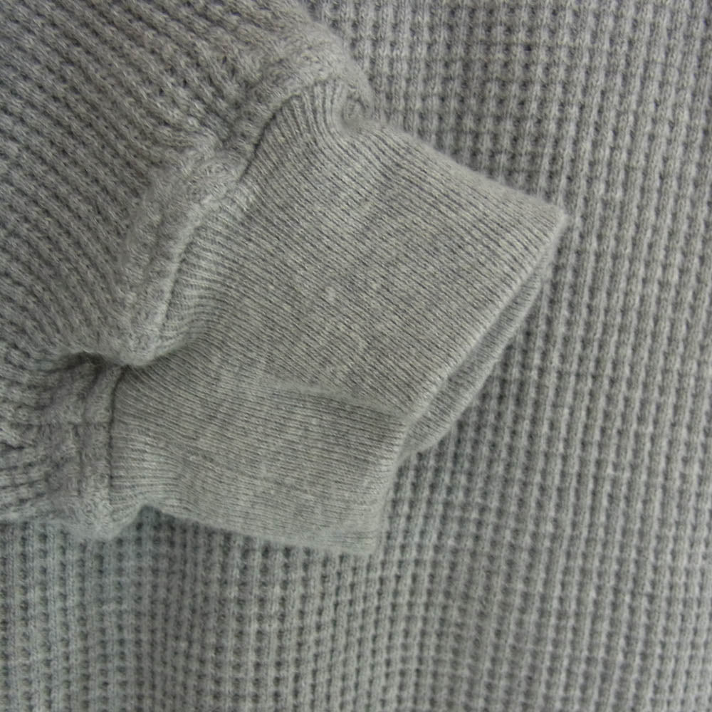 WTAPS ダブルタップス 23AW 232ATDT-CSM17 WAFFLE L/S COTTON ロゴ刺繍 ワッフル サーマル 長袖カットソー グレー系 3【中古】