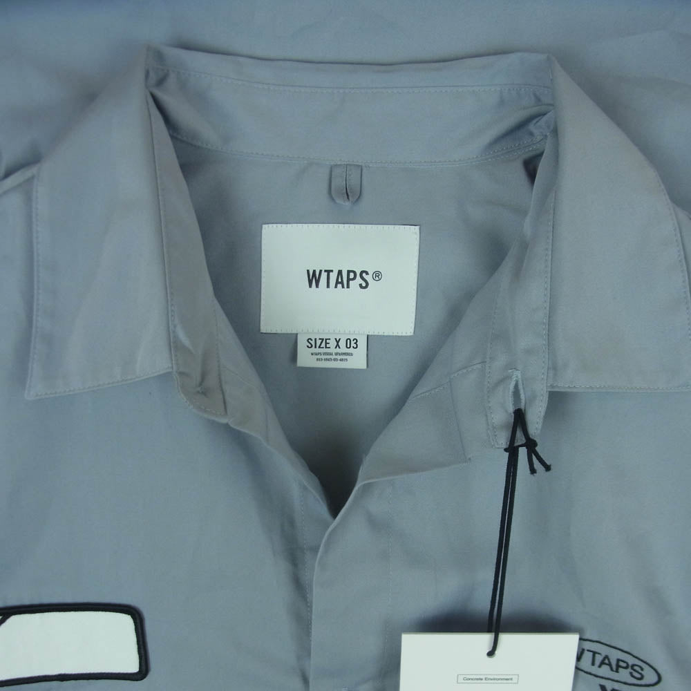 WTAPS ダブルタップス 24SS 241CWDT-SHM07 REPO SS CTPL.TWILL.PRTC ワッペンデザイン 半袖 ワーク シャツ グレー系 03【中古】