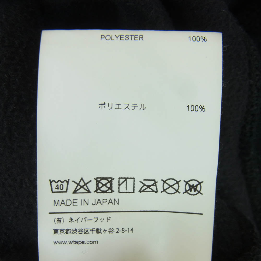 WTAPS ダブルタップス 20AW 202ATDT-CSM33 CREW NECK FLEECE クルーネック フリース スウェット トレーナー ブラック系 03【中古】