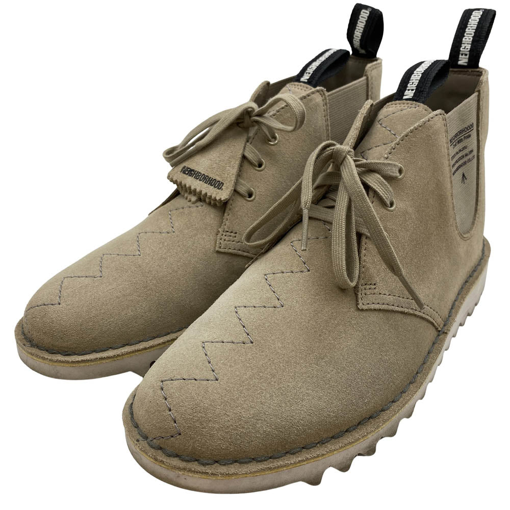 NEIGHBORHOOD ネイバーフッド 24SS × CLARKS クラークス DESERT BOOT デザート ブーツ スエード サイドゴア 26.5cm【中古】