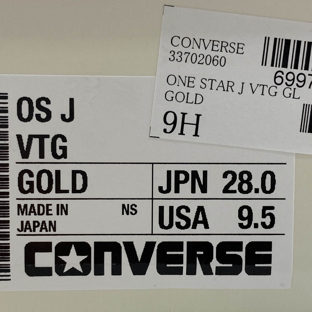 CONVERSE コンバース 33702060 ONE STAR J VTG OX GOLD ワンスター J オックス スエード ローカットスニーカー イエロー系 28cm【新古品】【未使用】【中古】