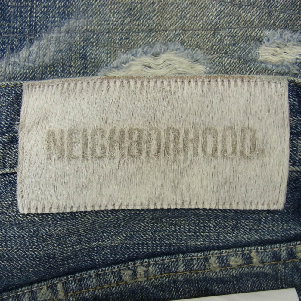 NEIGHBORHOOD ネイバーフッド 24AW 242XBNH-PTM09 SAVAGE DENIM DP MID PANTS ダメージ加工 サベージ デニムパンツ インディゴブルー系 M【中古】
