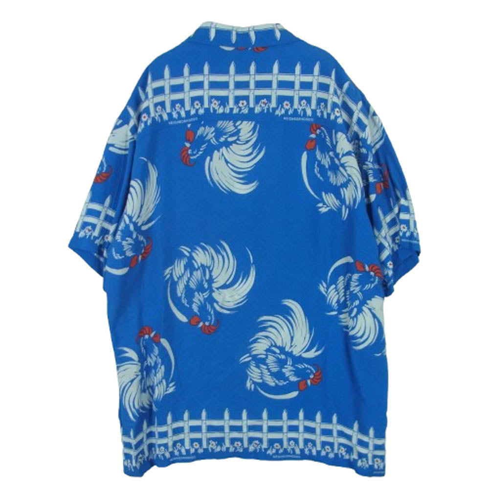 NEIGHBORHOOD ネイバーフッド 20SS 201TSNH-SHM07 ALOHA ROOSTER アロハ 半袖 シャツ ブルー系 M【極上美品】【中古】