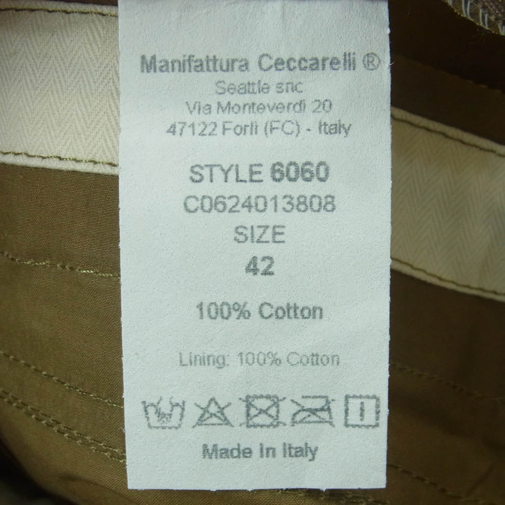 マニファッツュラチェカレリ イタリア製 パラフィン加工 ショート マウンテンパーカー ジャケット ブラウン系 42【中古】